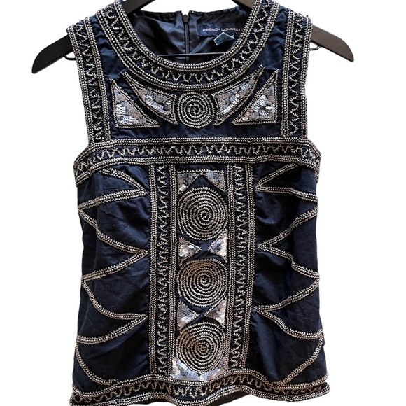 French Connection beaded size 6 top - Picture 6 of 13